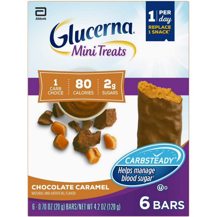 Glucerna Mini Treat Bar, Chocolate Caramel, 0.7 oz. (24 Count)