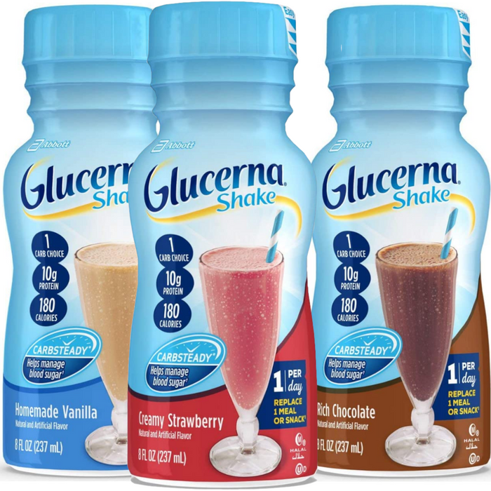 Glucerna Variety Pack, Vanilla/Chocolate/Strawberry, 8 oz. (96 count)