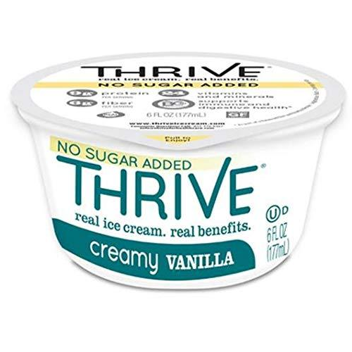 Thrive Frozen Nutrition, No Sugar Added Creamy Vanilla Ice Cream, 6 oz Cups (24 count)