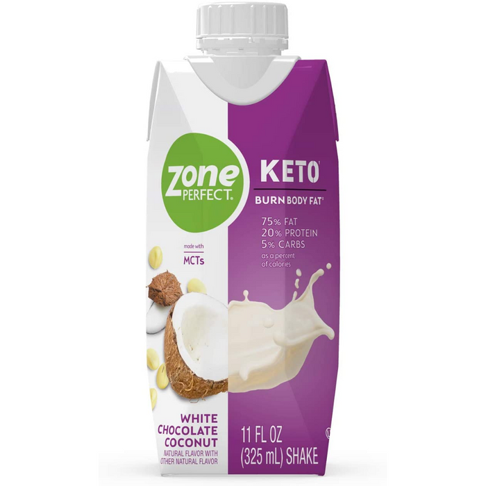 ZonePerfect Keto High-Protein Shake, White Chocolate Coconut, 11 oz. (12 count)