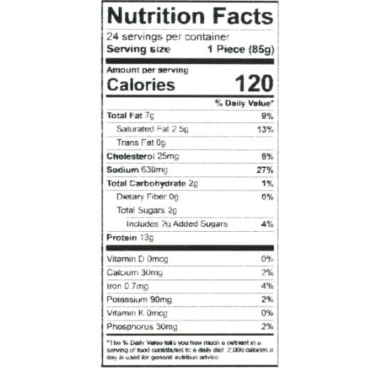 Thick & Easy Pureed Shaped Ham, 3 Ounce (24 Count) nutrition