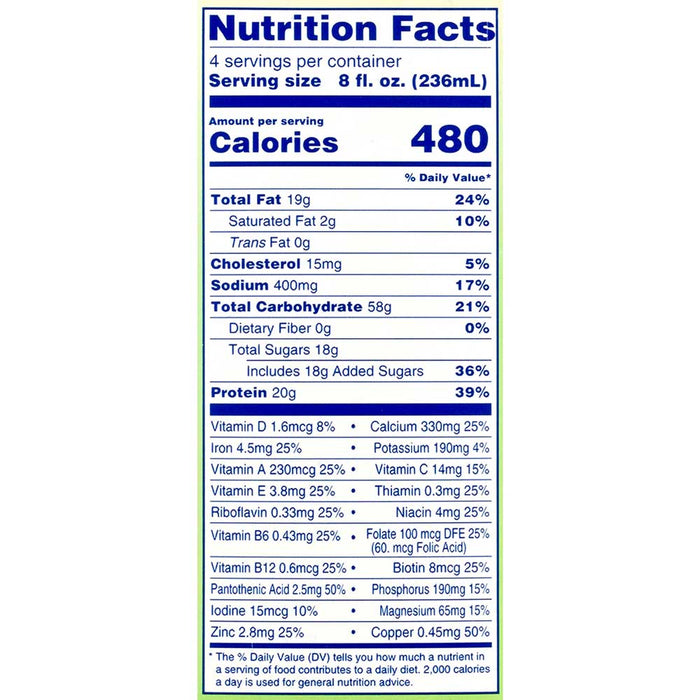 Med Pass 2.0 Balanced Fortified Nutritional Shake, Vanilla, 32 oz. (12 Count) nutrition