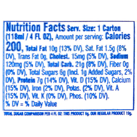 Lyons Vital Cuisine Mighty Shake Reduced Sugar Honey Consistency Vanilla Fortified Shakes, 4 fl. oz. Carton (Pack of 50) nutrition