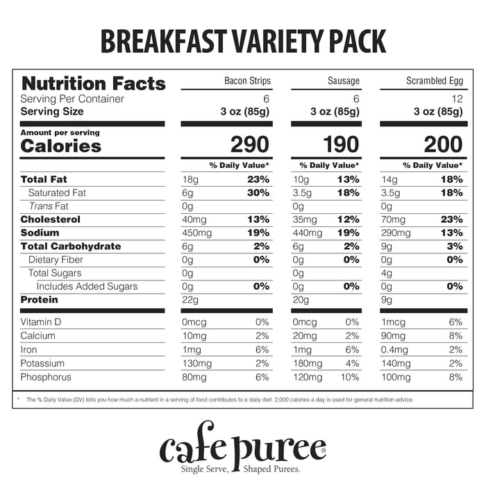 Cafe Puree Café Puree® Breakfast Variety Pack 3 oz. (24 Count) — Home Health Nutrition
