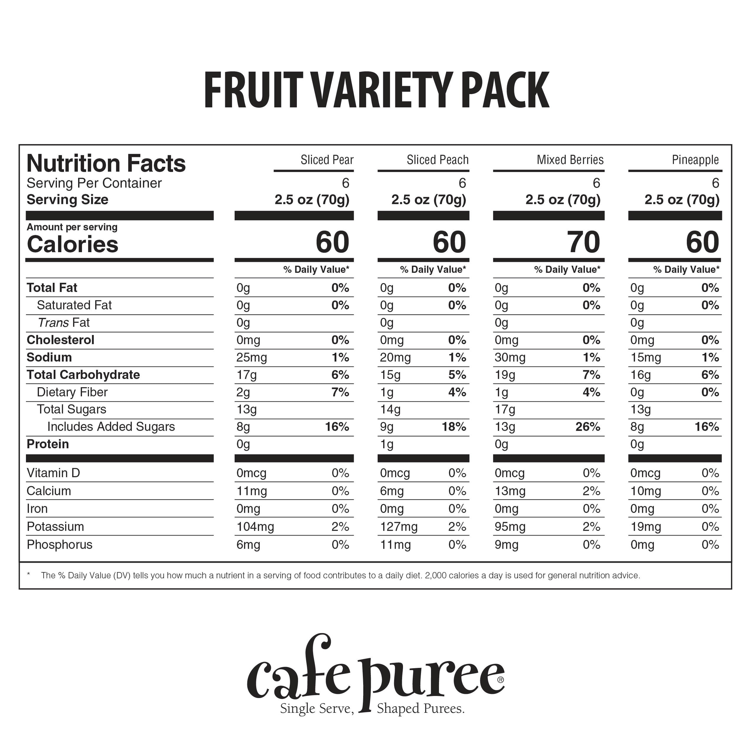 Cafe Puree Café Puree® Fruit Variety Pack 2.5 oz. (24 Count) — Home Health Nutrition