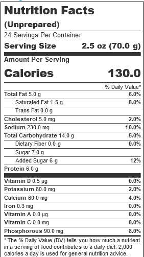 Café Puree®  Pancake 3 oz. (24 Count) nutrition