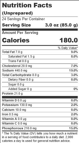 Café Puree® Baked Ham, 3 oz. (24 Count) nutrition