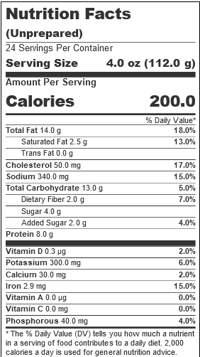 Café Puree®  Pasta Variety, 4 oz. (24 Count) nutrition