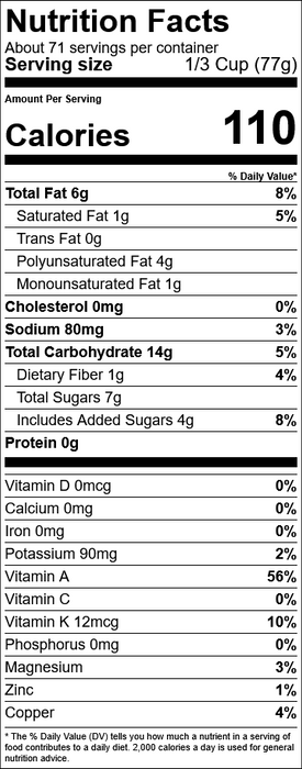 Thick and Easy, Carrots Puree 2 lbs. (6 Count) nutrition