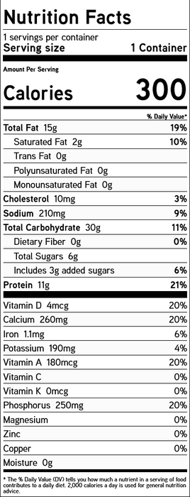 Lyons Vital Cuisine MightyShakes Reduced Sugar- Vanilla 6 oz. (Pack of 50) nutrition