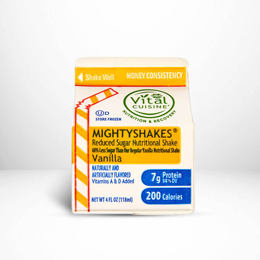 Hormel Vital Cuisine MightyShakes Reduced Sugar Honey Consistency Vanilla Fortified Shakes, 4 fl. oz. Carton (Pack of 50)