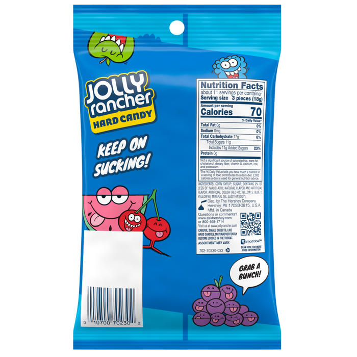 Jolly Rancher Hard Candies, Assorted Flavors, 7 Oz Bag (1 Count) nutrition
