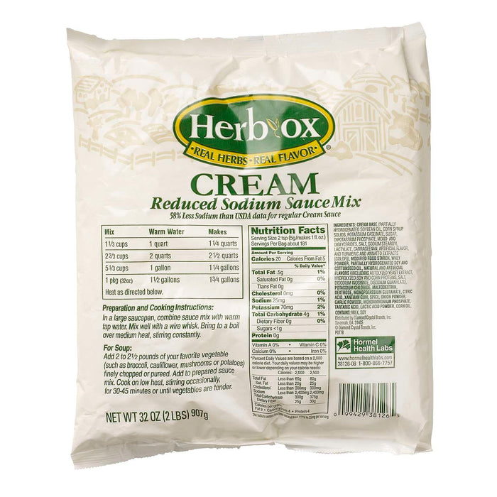 Herb-Ox Reduced Sodium Cream Soup Mix 32 ounce (Pack of 6)