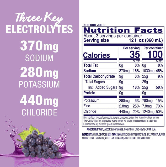 Pedialyte Original, Grape, 33.8 oz. (8 Count)