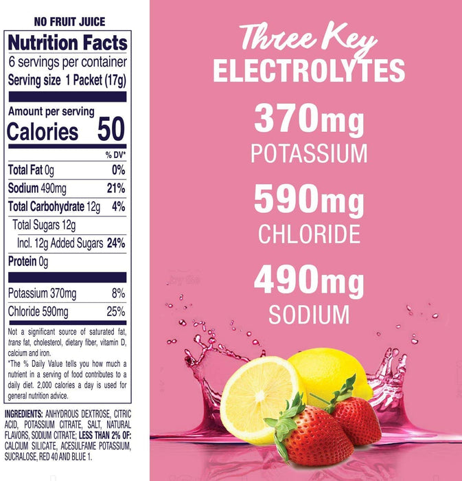 Pedialyte Powder, Strawberry Lemonade, 0.6 oz. (36 count)