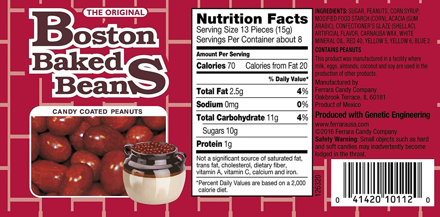 Boston Baked Beans, Candy Coated Peanuts, 4.30 oz. Theater Box (1 Count) back