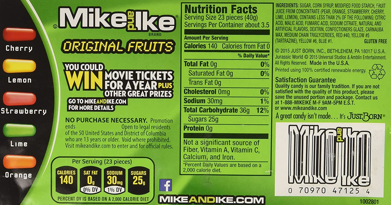 Mike and Ike, Original Fruits, 5.0 oz box, (1 count)