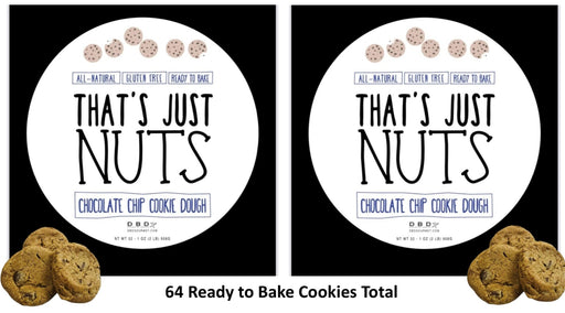 That's Just Nuts, Chocolate Chip Gluten Free Cookie Dough, 2.15 lb. Box, 2-Pack (Frozen)