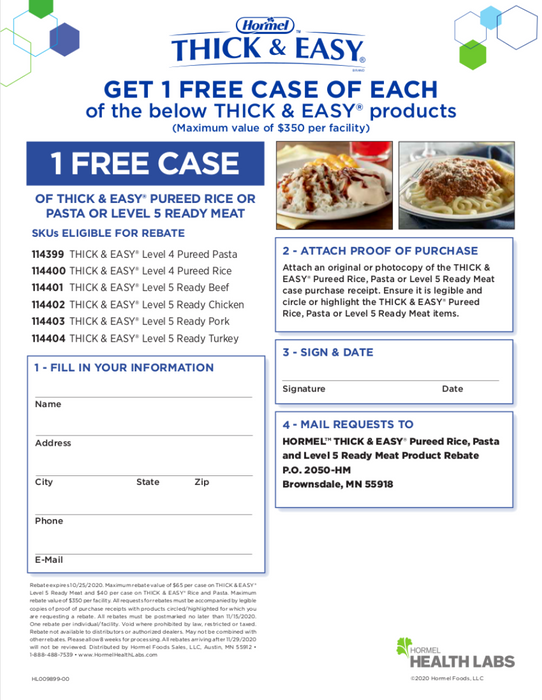 Thick & Easy Bulk Pureed Pasta 2.25 lbs. (6 Count)
