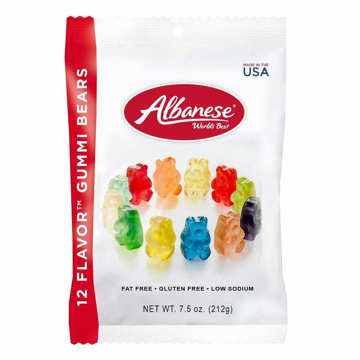 Albanese, 12-Flavor Gummi Bears, 7.5 oz. Peg Bag (1 Count) — Home Health  Nutrition