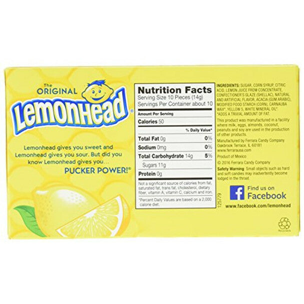 Lemonhead Box Lemonhead, Lemon Candy 5.0 oz. theater box (1 count) — Home Health ...