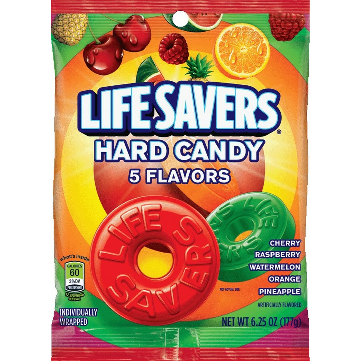 Life Savers, Five Flavor Hard Candy Peg Bag, 6.25 oz (1 count