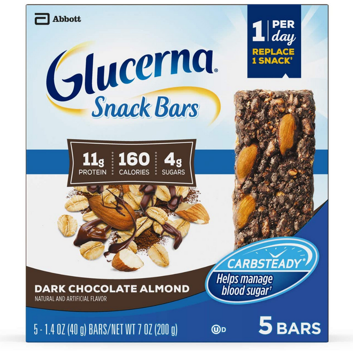 Glucerna Snack Bar, Dark Chocolate Almond, 1.4 oz. (20 count)